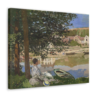 On the Bank of the Seine, Bennecourt by Claude Monet - Canvas Print