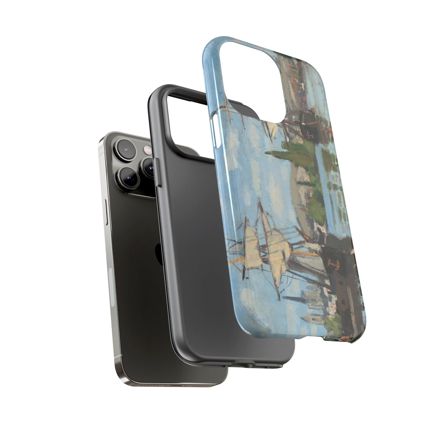 Ships Riding on the Seine at Rouen by Claude Monet - Cell Phone Case