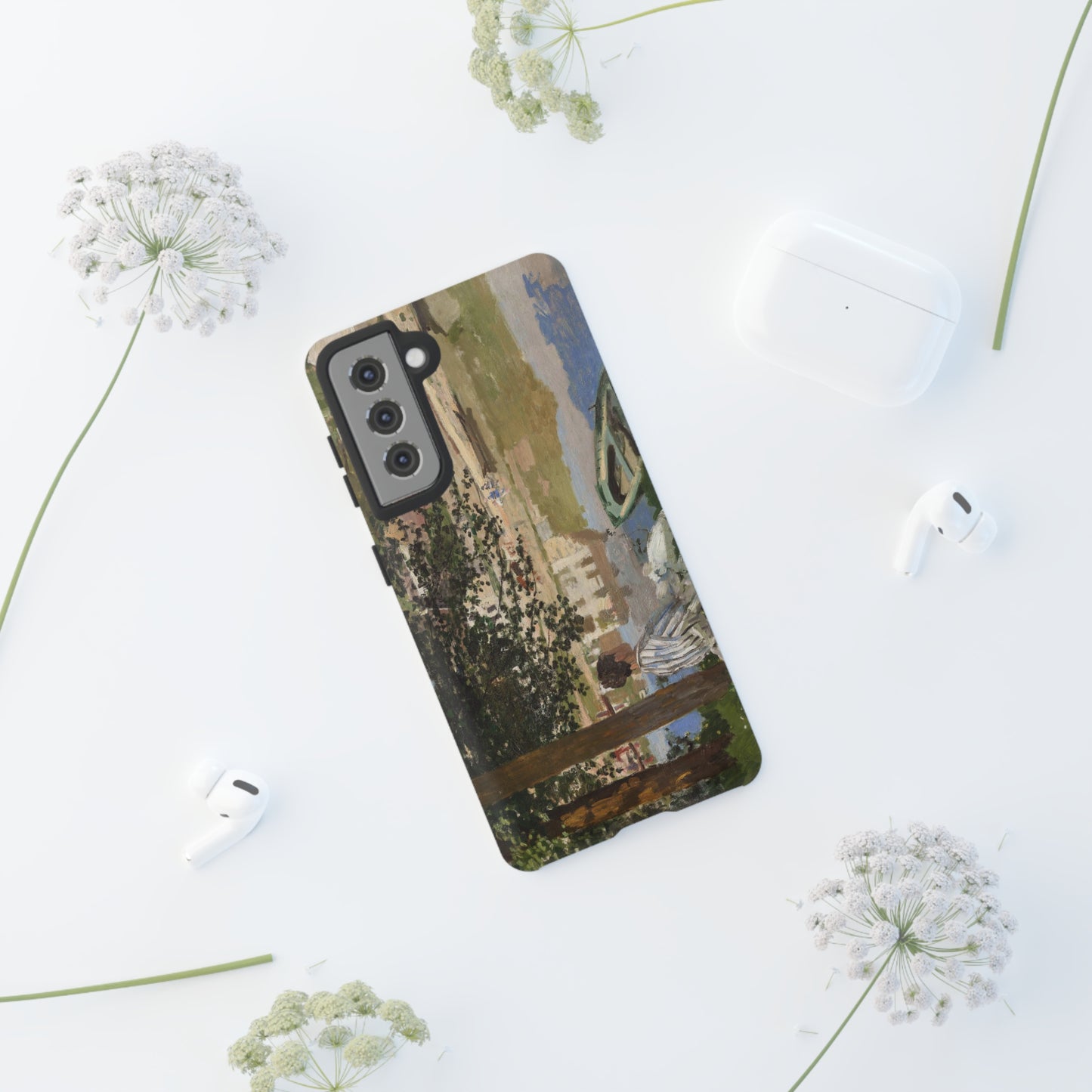 On the Bank of the Seine by Claude Monet - Cell Phone Case