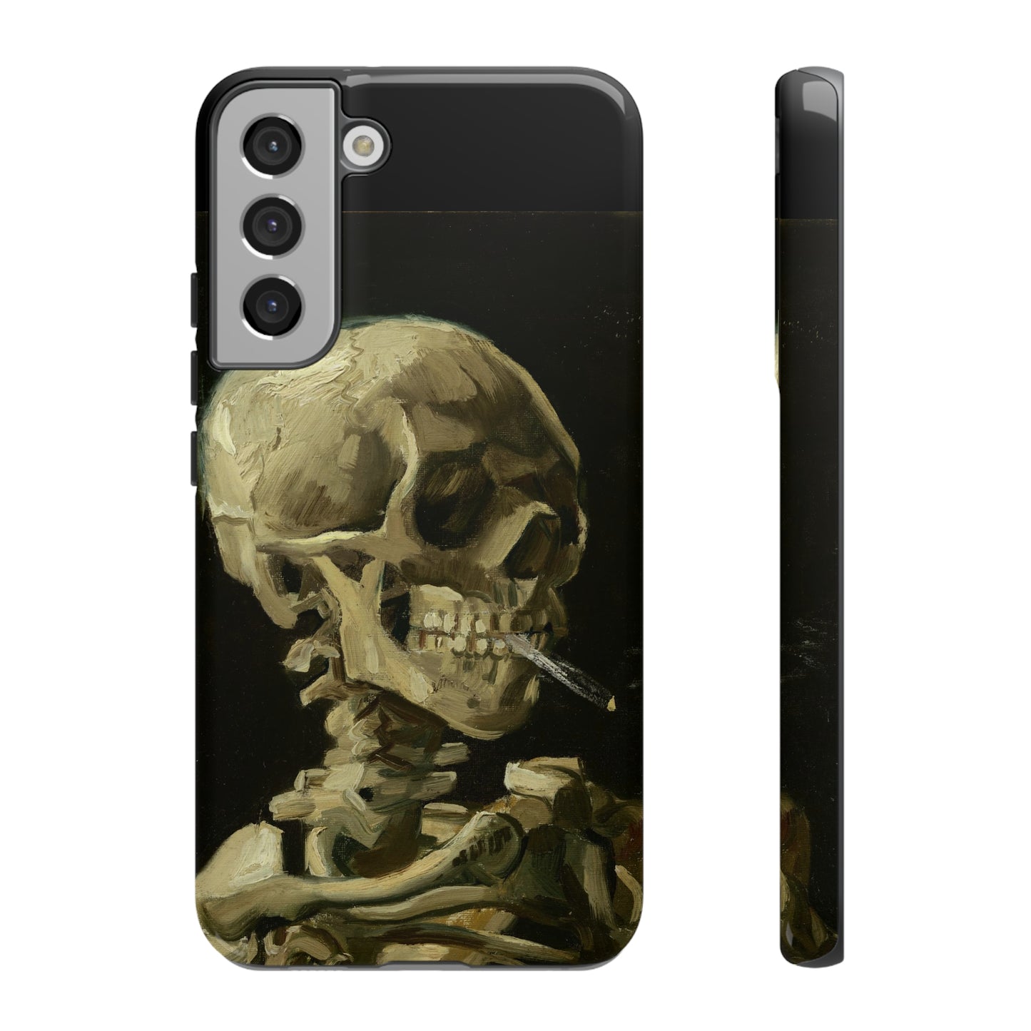 Skull of a Skeleton with a Burning Cigarette by Vincent Van Gogh - Cell Phone Case