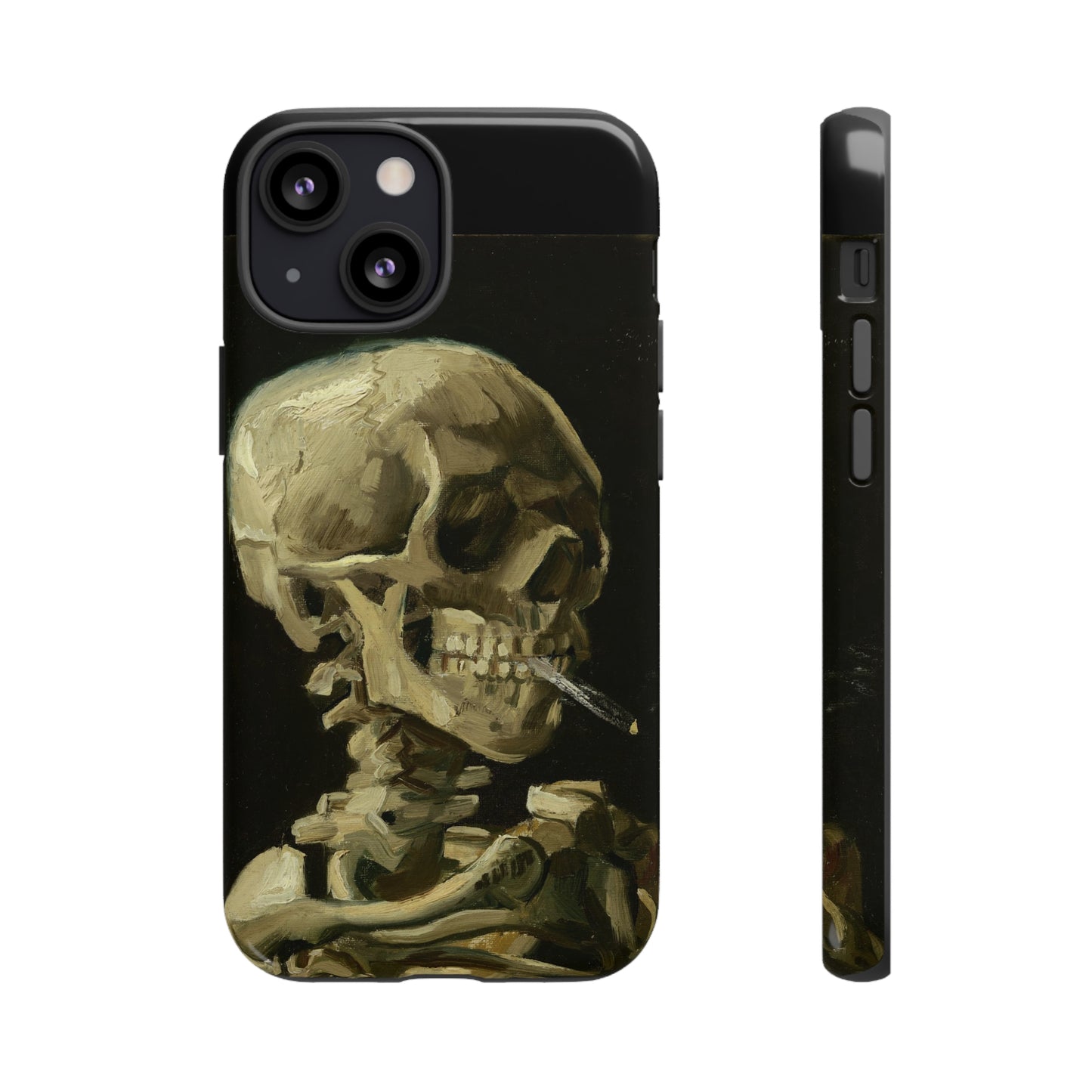 Skull of a Skeleton with a Burning Cigarette by Vincent Van Gogh - Cell Phone Case