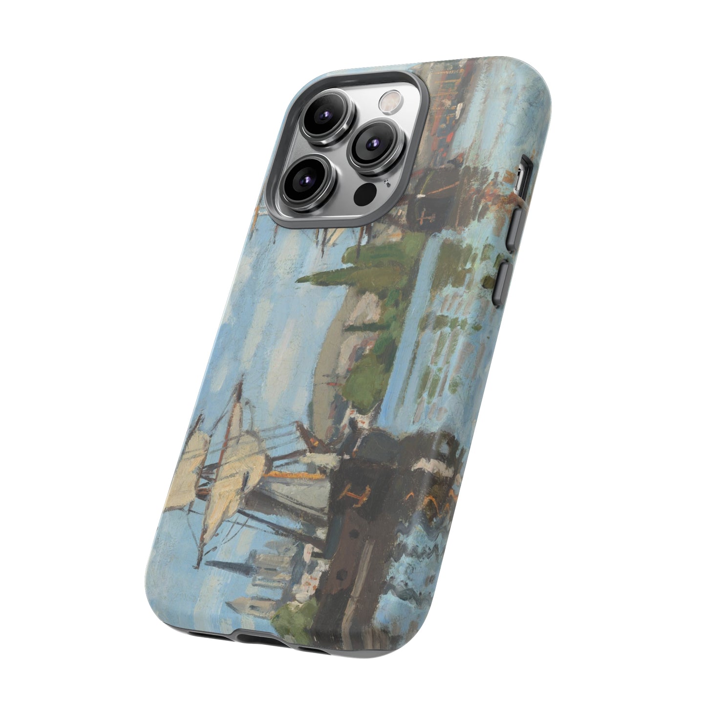 Ships Riding on the Seine at Rouen by Claude Monet - Cell Phone Case