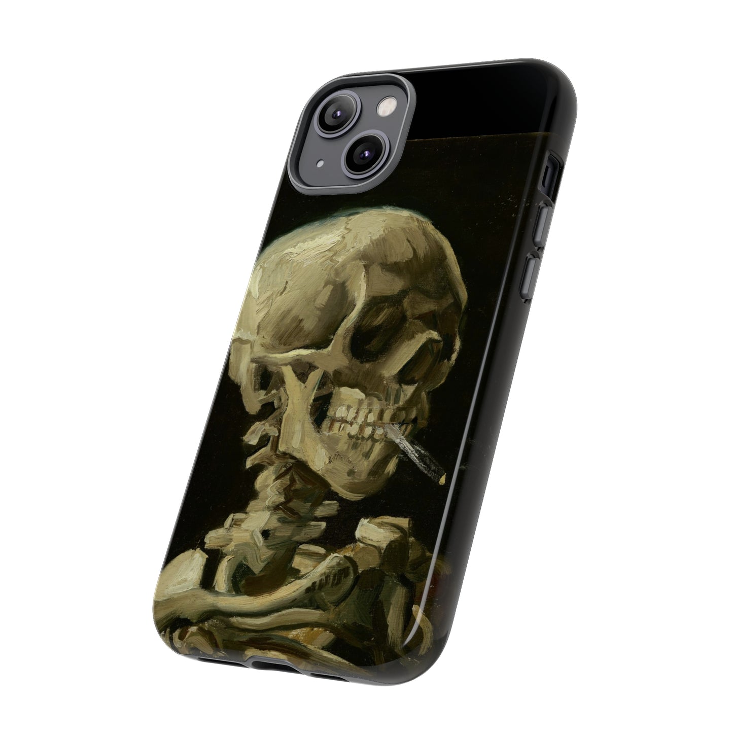 Skull of a Skeleton with a Burning Cigarette by Vincent Van Gogh - Cell Phone Case