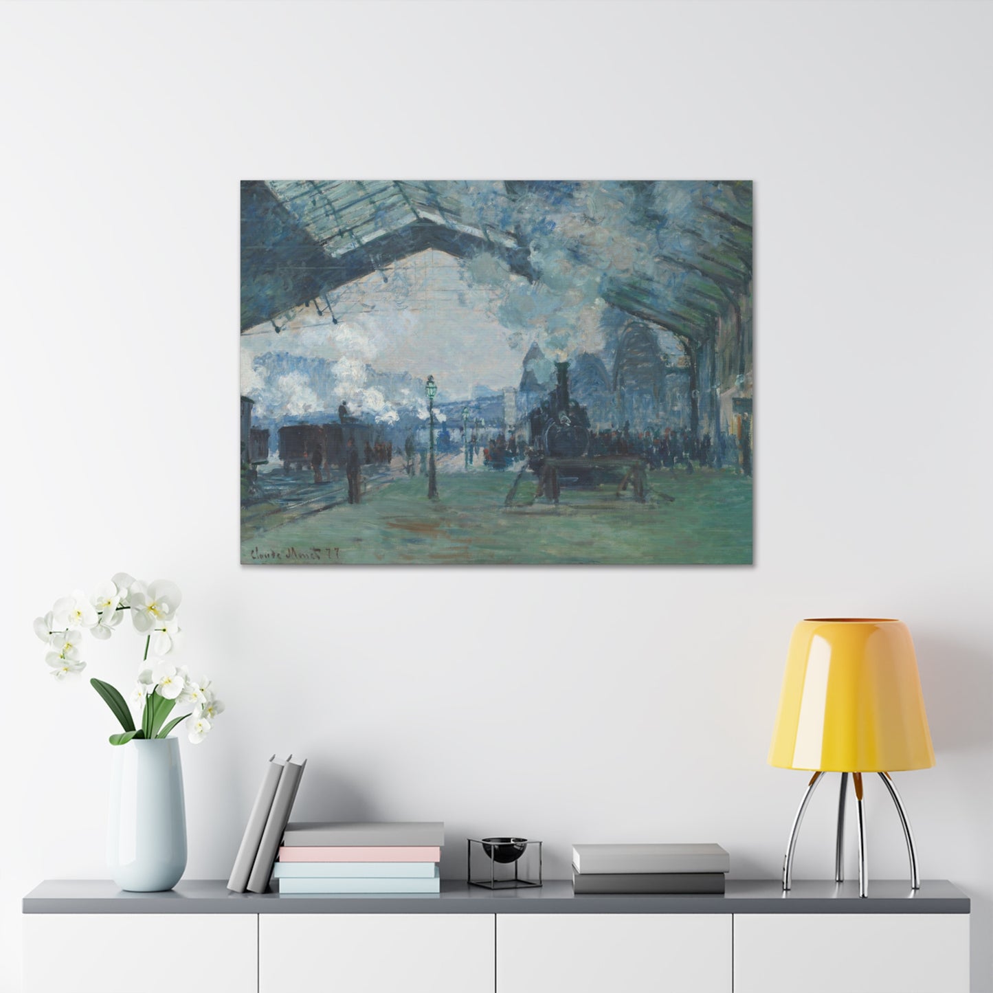 Arrival of the Normandy Train, Gare Saint-Lazare by Claude Monet - Canvas Print