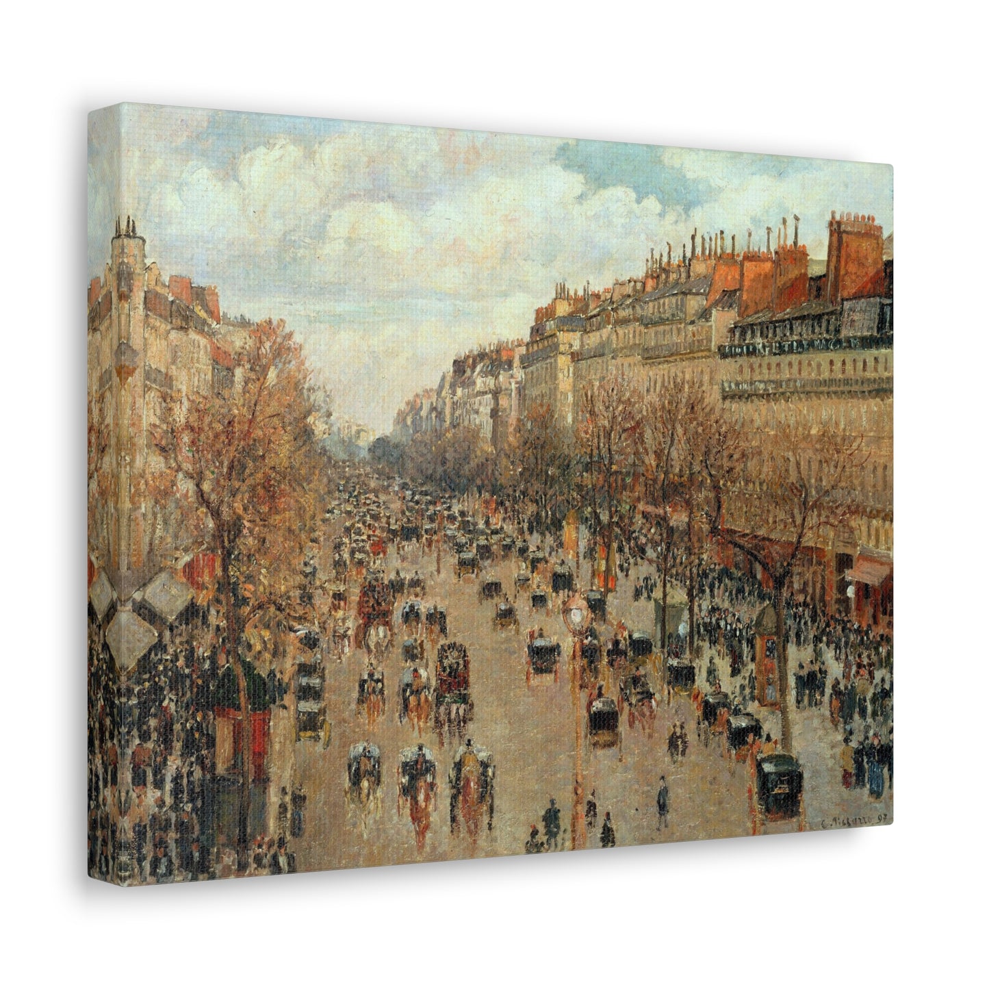 Boulevard Montmartre by Camille Pissarro - Canvas Print