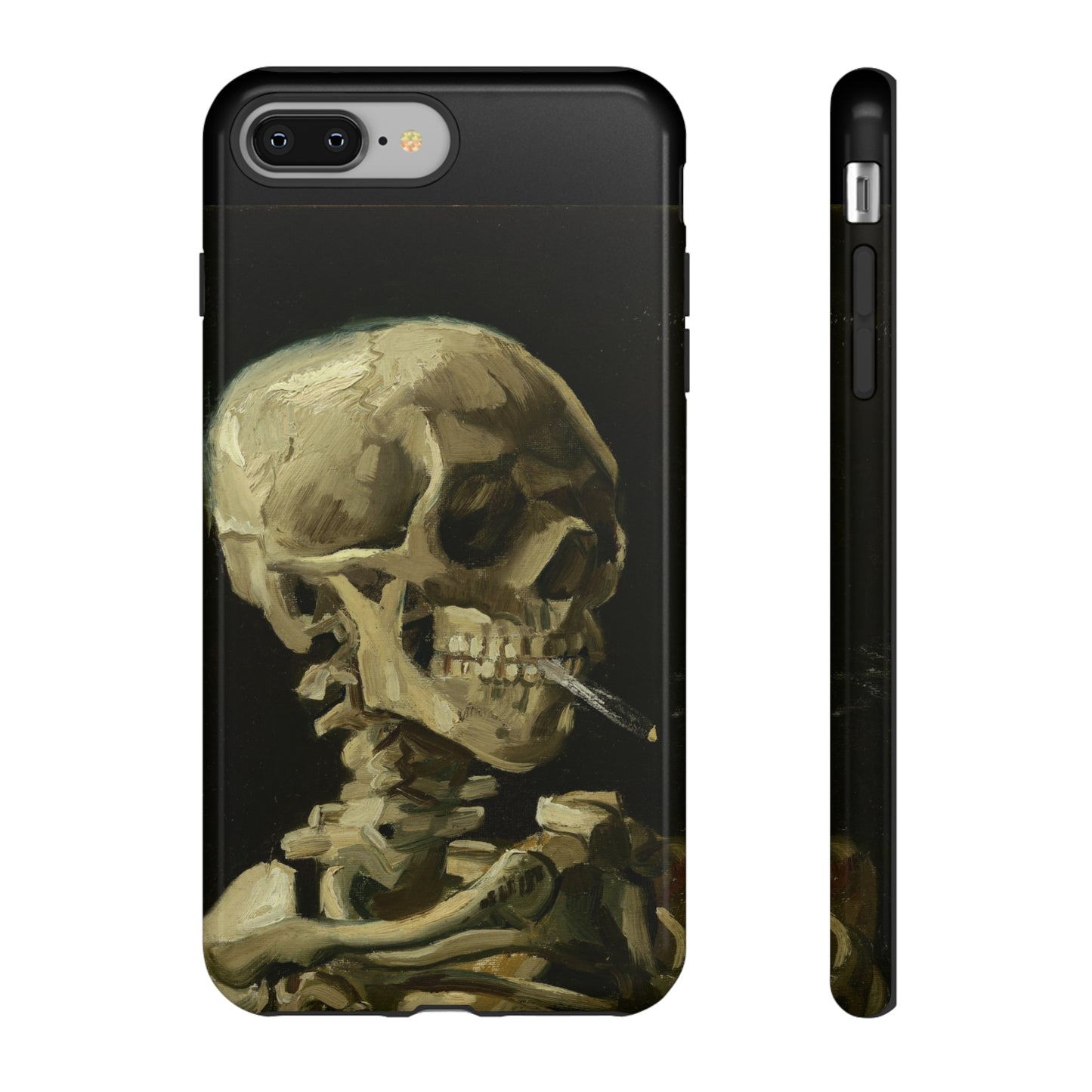 Skull of a Skeleton with a Burning Cigarette by Vincent Van Gogh - Cell Phone Case