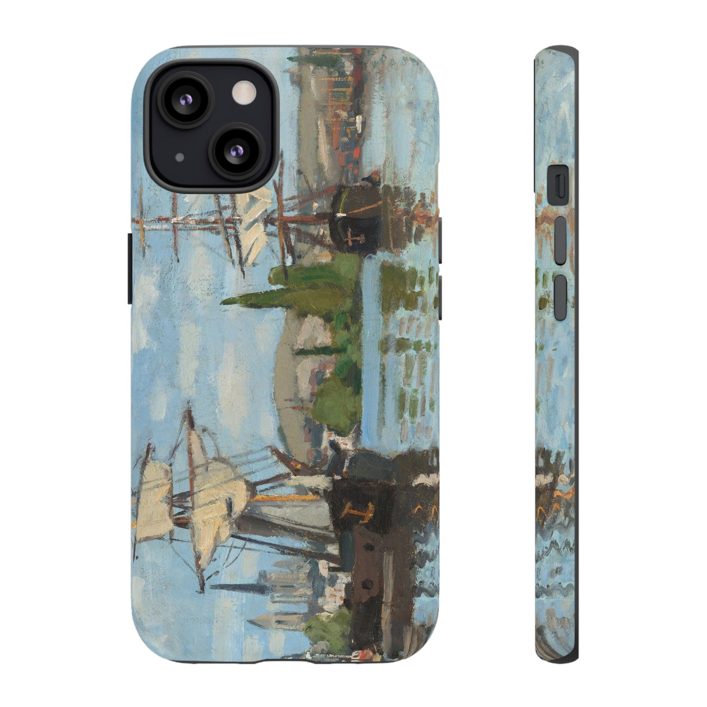 Ships Riding on the Seine at Rouen by Claude Monet - Cell Phone Case
