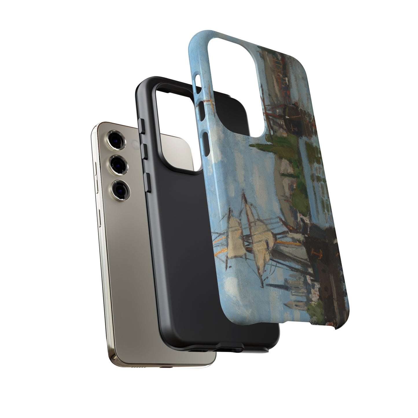 Ships Riding on the Seine at Rouen by Claude Monet - Cell Phone Case