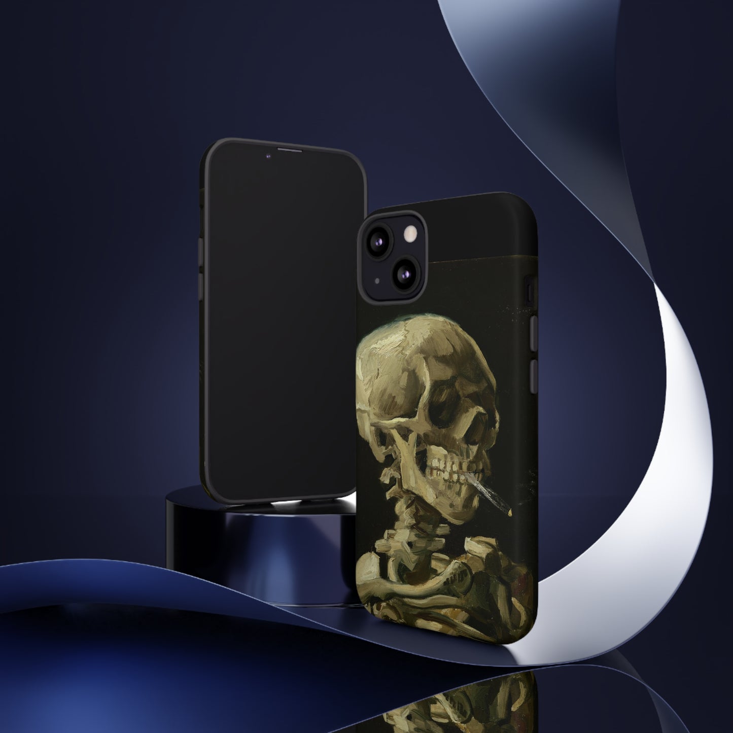 Skull of a Skeleton with a Burning Cigarette by Vincent Van Gogh - Cell Phone Case
