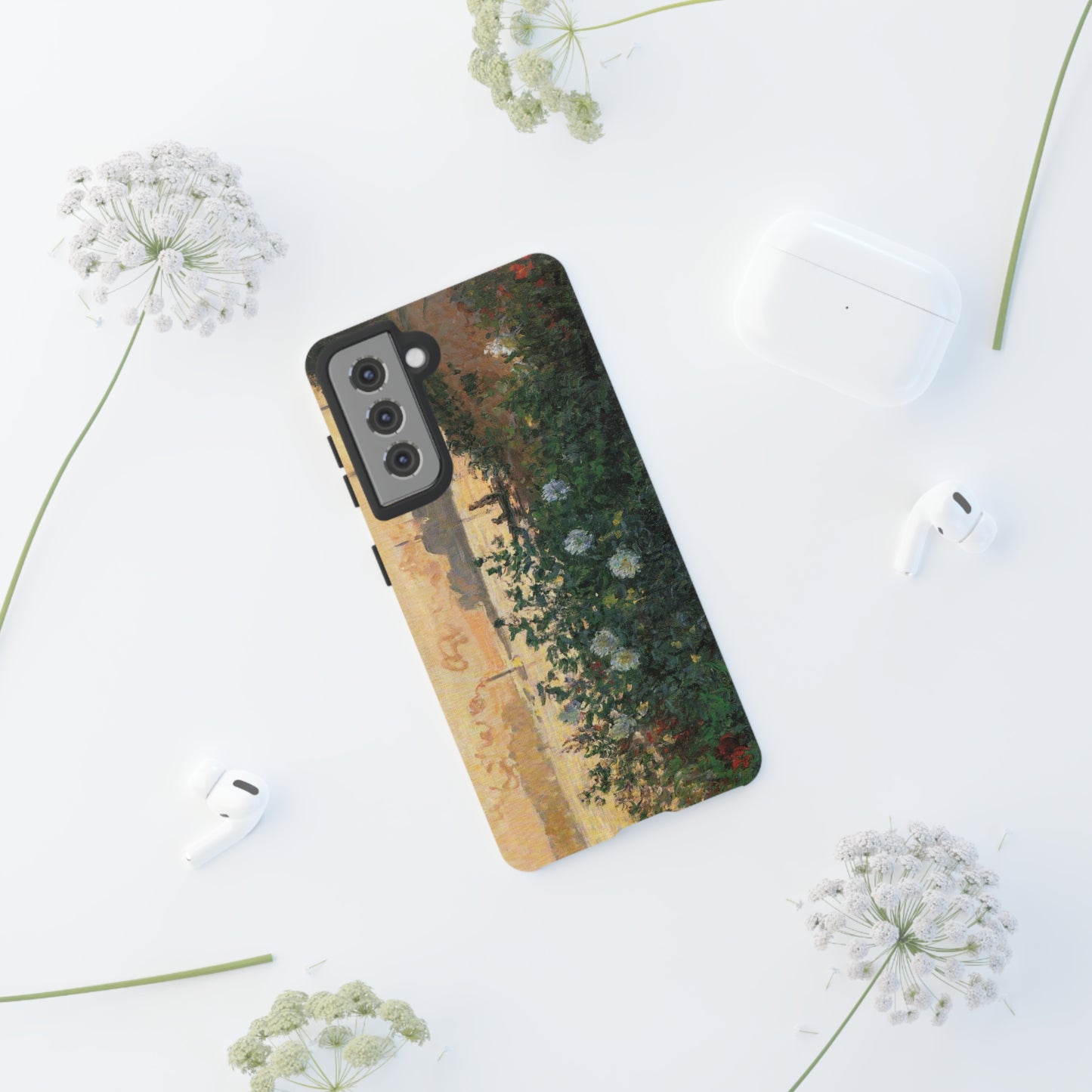 Flowered Riverbank, Argenteuil by Claude Monet - Cell Phone Case