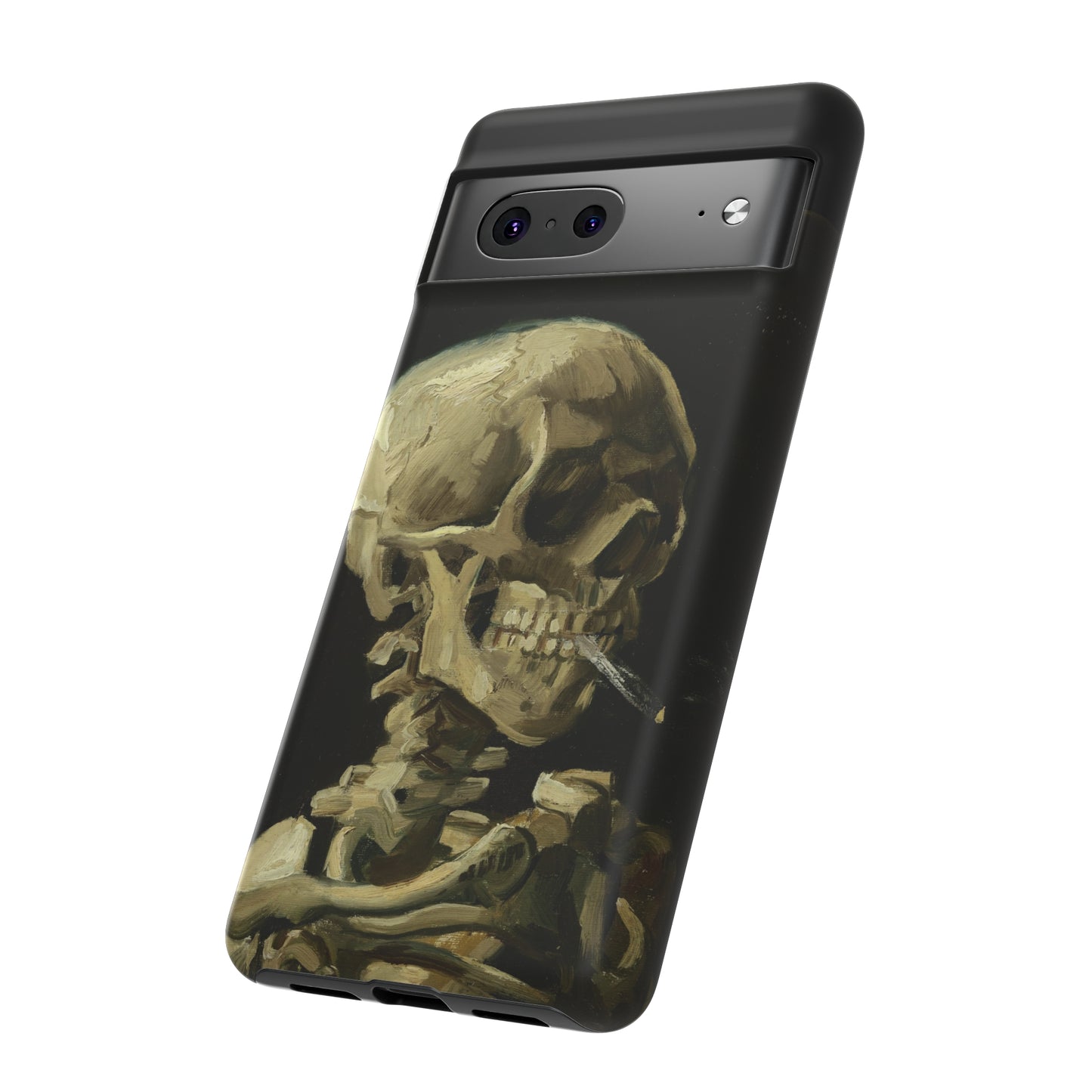 Skull of a Skeleton with a Burning Cigarette by Vincent Van Gogh - Cell Phone Case