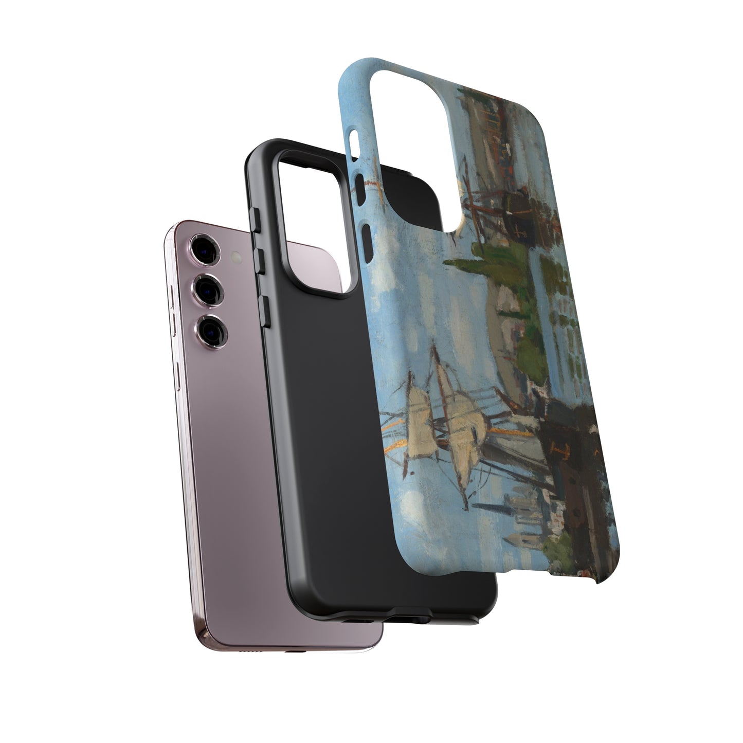 Ships Riding on the Seine at Rouen by Claude Monet - Cell Phone Case