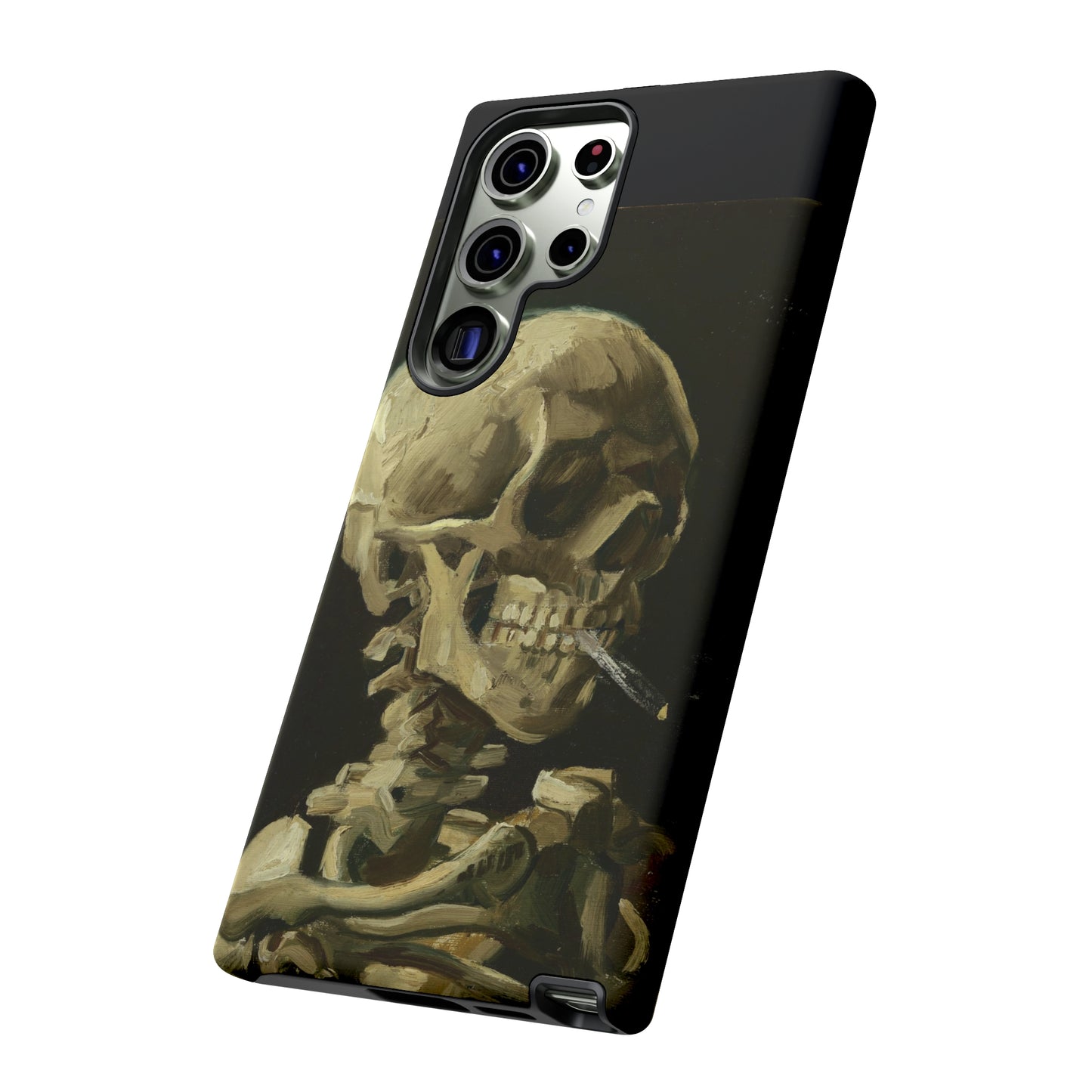Skull of a Skeleton with a Burning Cigarette by Vincent Van Gogh - Cell Phone Case