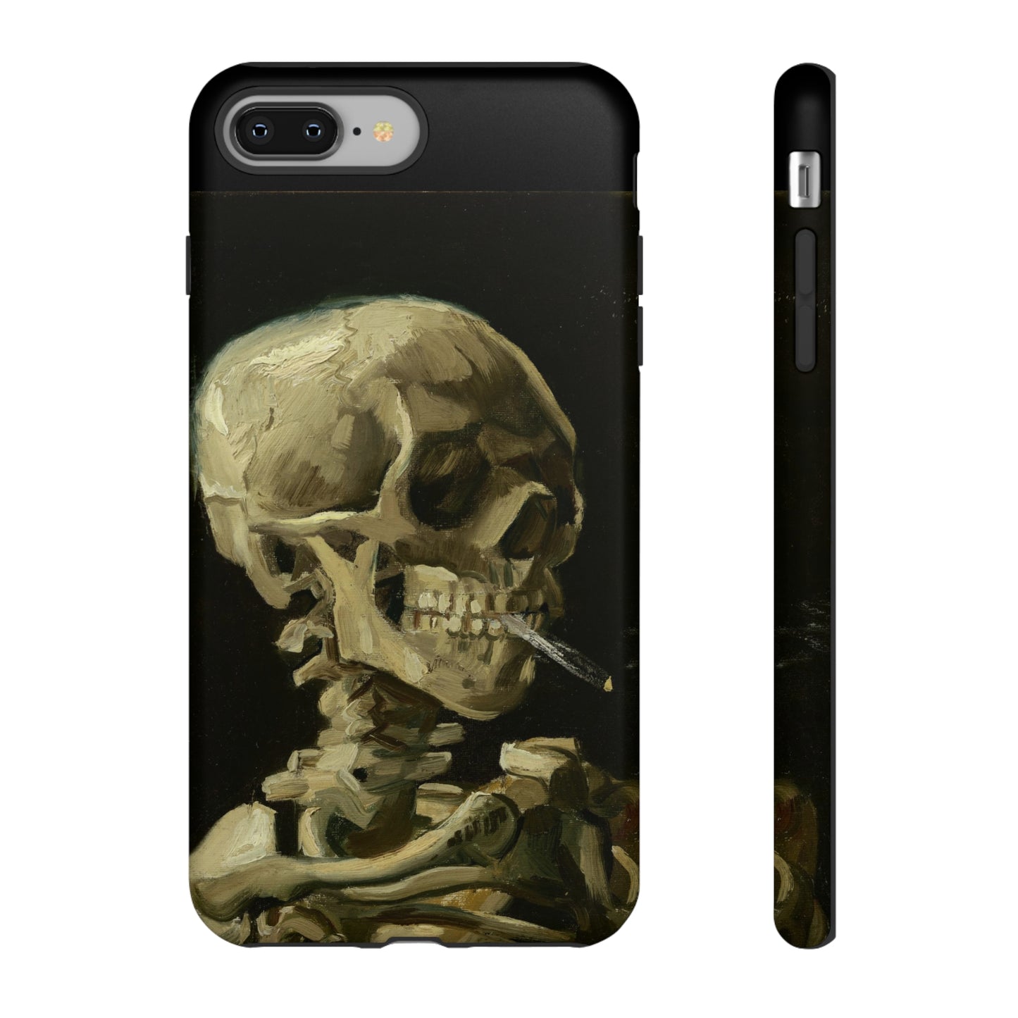 Skull of a Skeleton with a Burning Cigarette by Vincent Van Gogh - Cell Phone Case