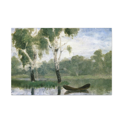 Small Lake With Boat by Edvard Munch - Canvas Print