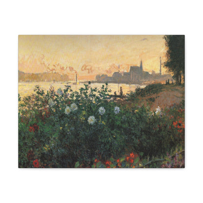 Flowered Riverbank, Argenteuil by Claude Monet - Canvas Print