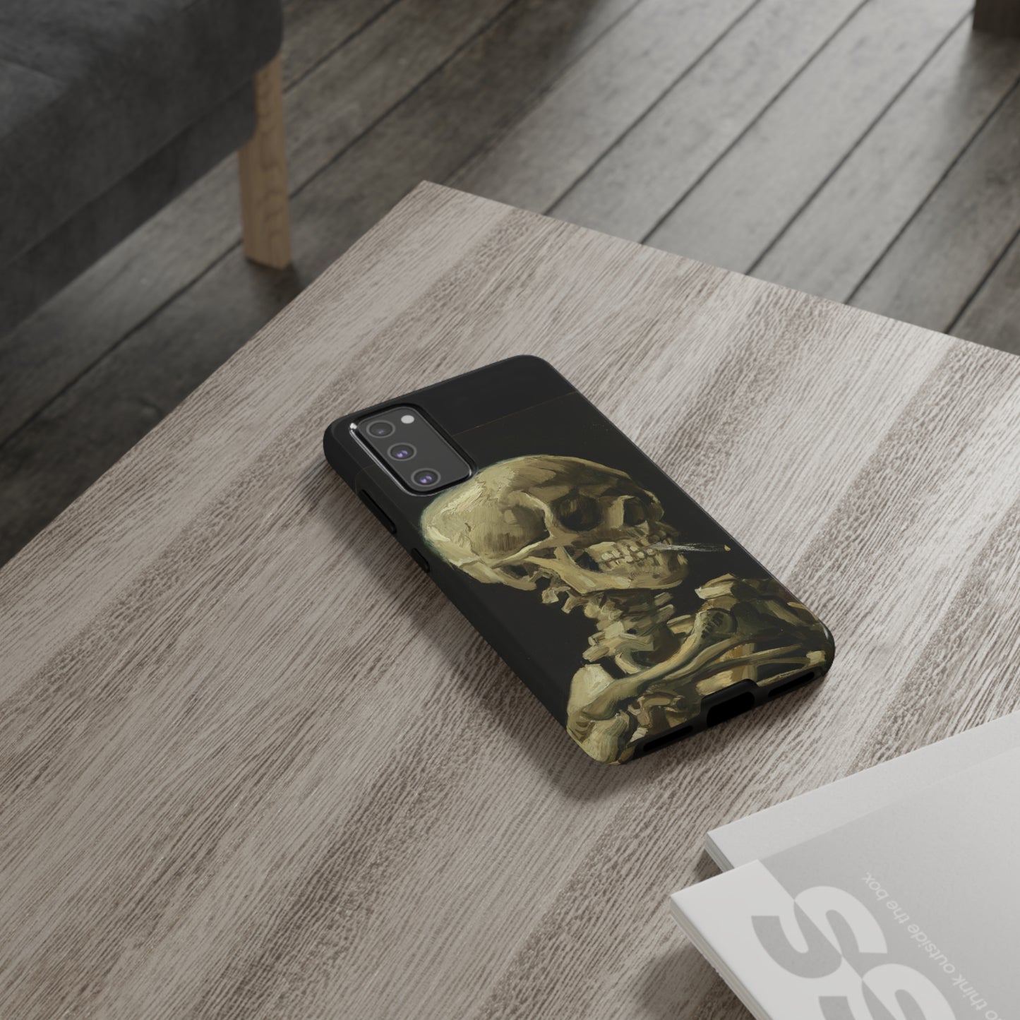 Skull of a Skeleton with a Burning Cigarette by Vincent Van Gogh - Cell Phone Case