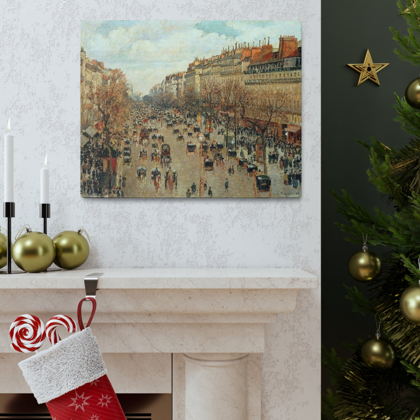 Boulevard Montmartre by Camille Pissarro - Canvas Print