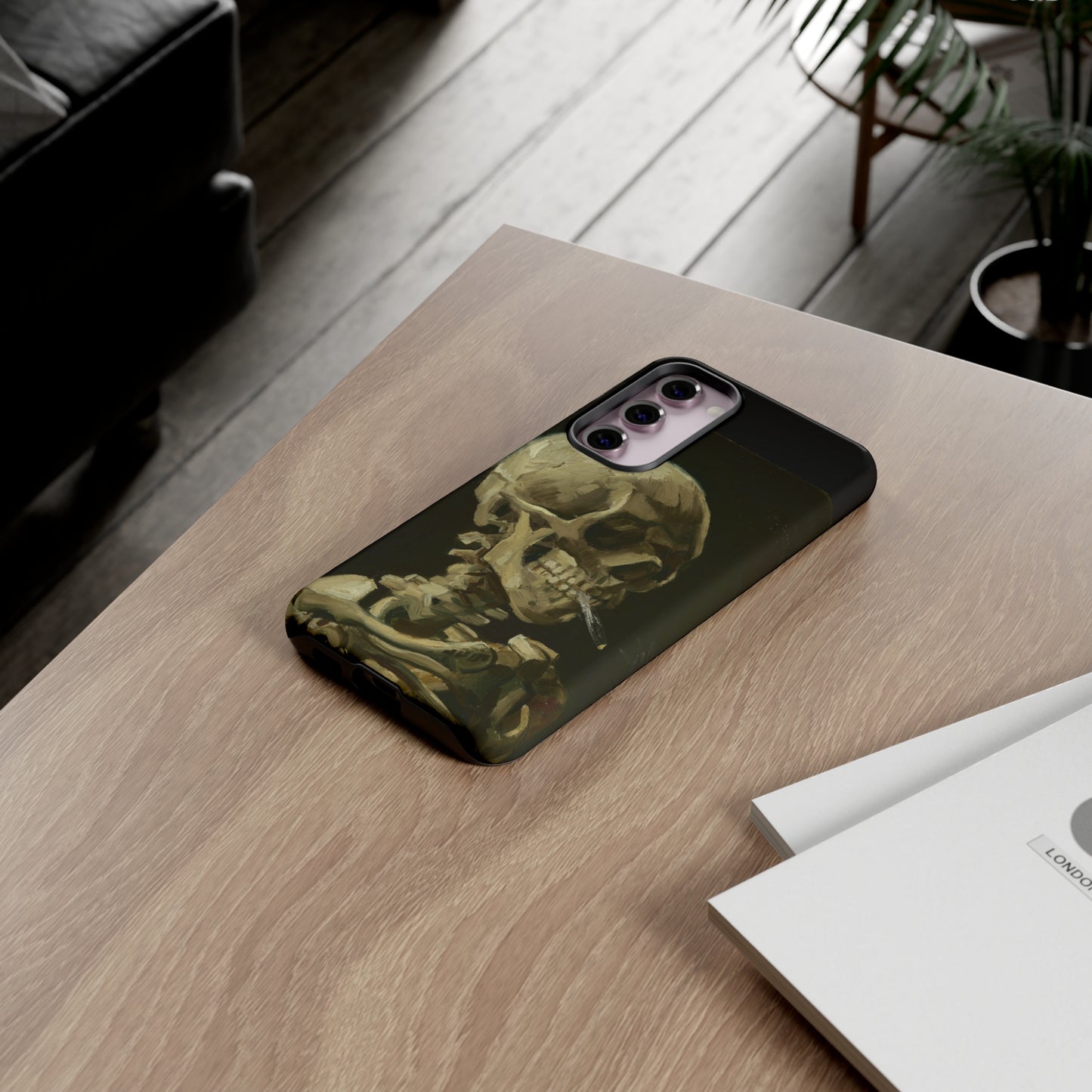 Skull of a Skeleton with a Burning Cigarette by Vincent Van Gogh - Cell Phone Case