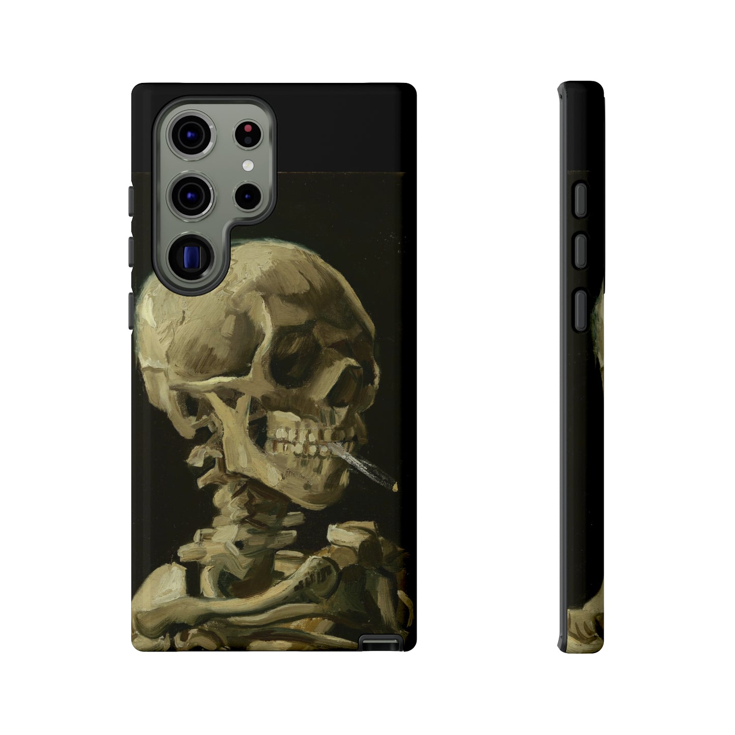 Skull of a Skeleton with a Burning Cigarette by Vincent Van Gogh - Cell Phone Case