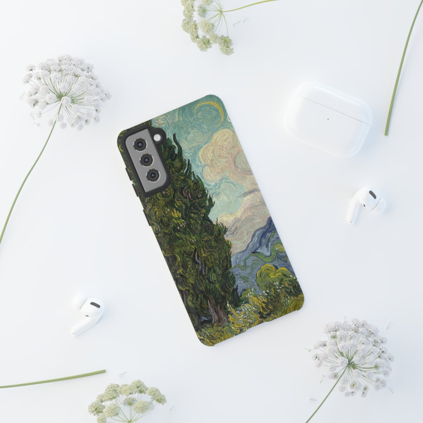 Cypresses by Vincent Van Gogh - Cell Phone Case