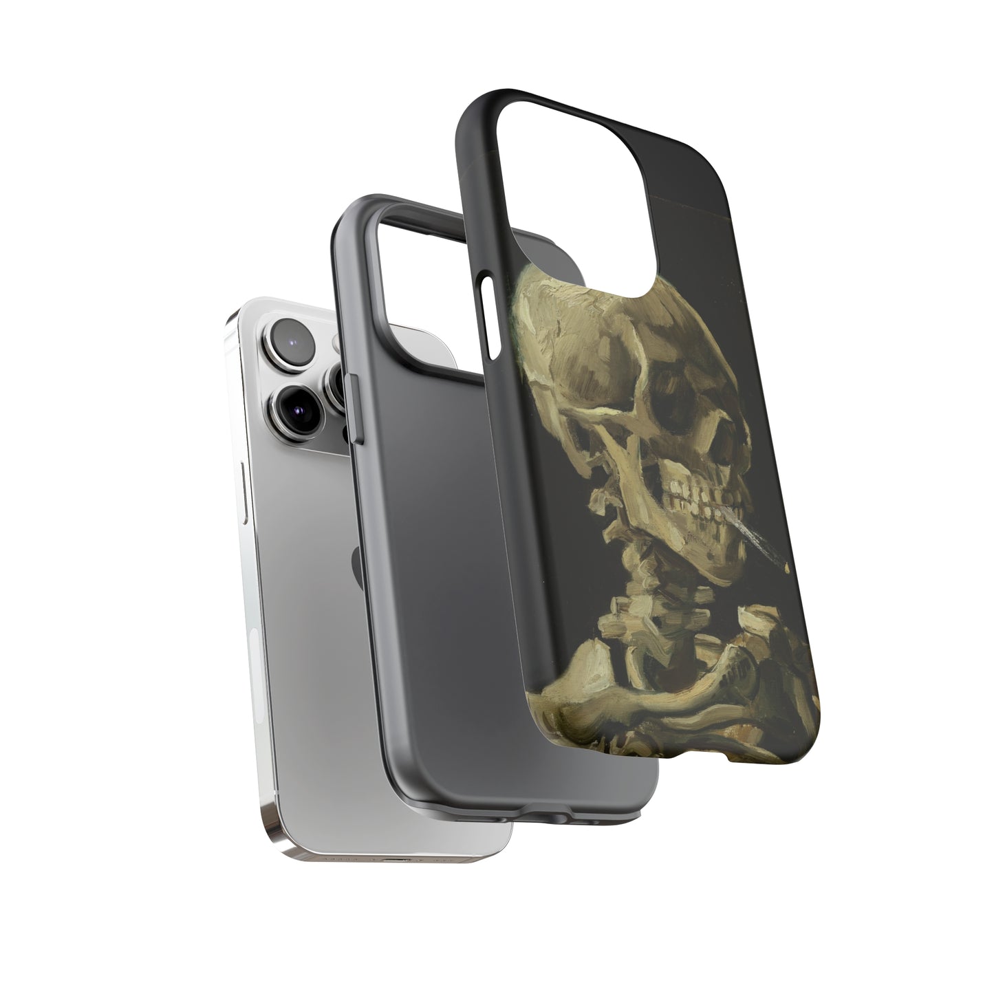 Skull of a Skeleton with a Burning Cigarette by Vincent Van Gogh - Cell Phone Case