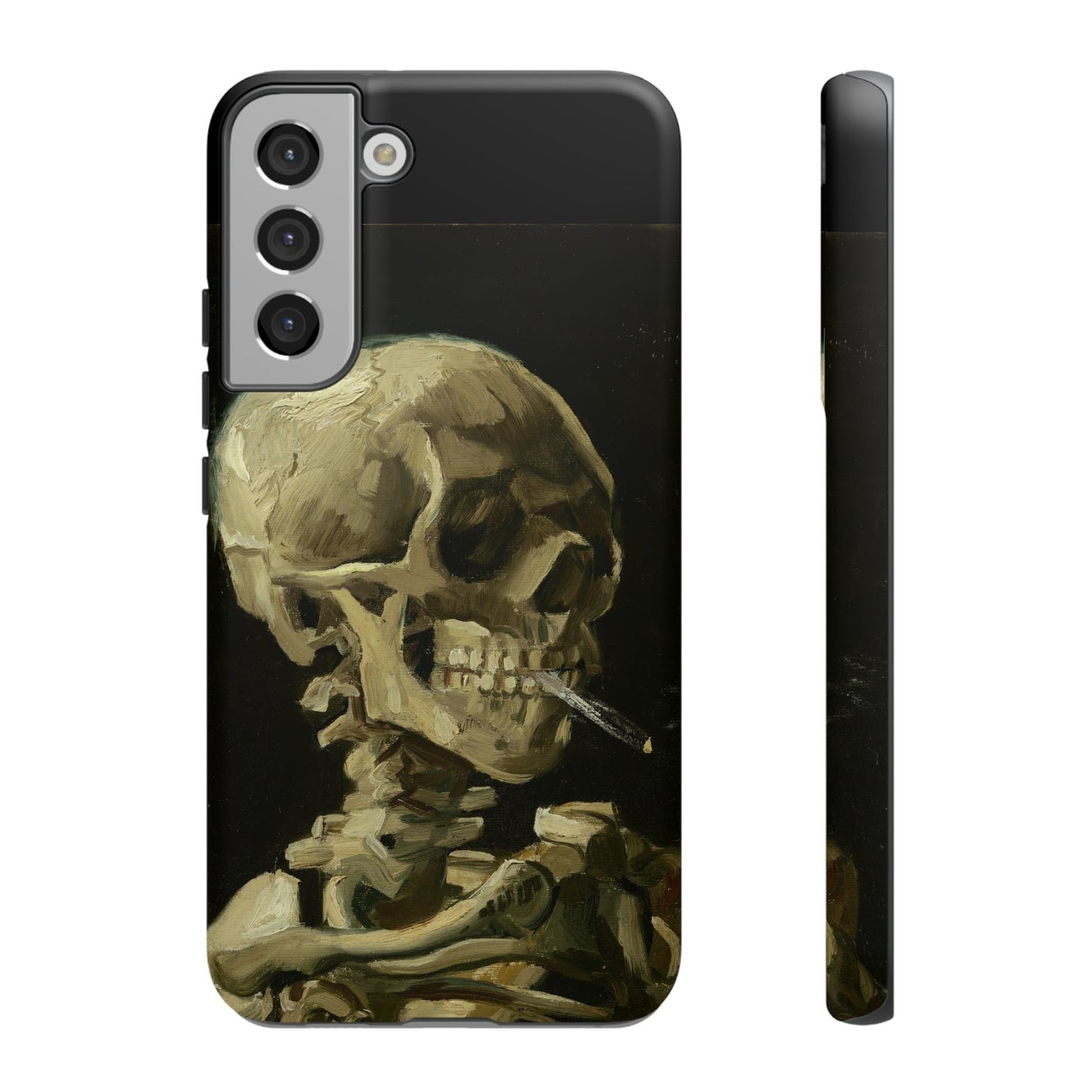 Skull of a Skeleton with a Burning Cigarette by Vincent Van Gogh - Cell Phone Case