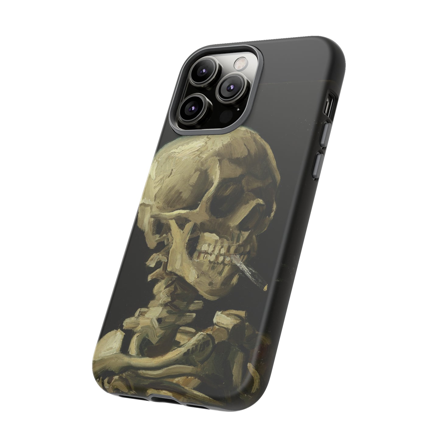 Skull of a Skeleton with a Burning Cigarette by Vincent Van Gogh - Cell Phone Case