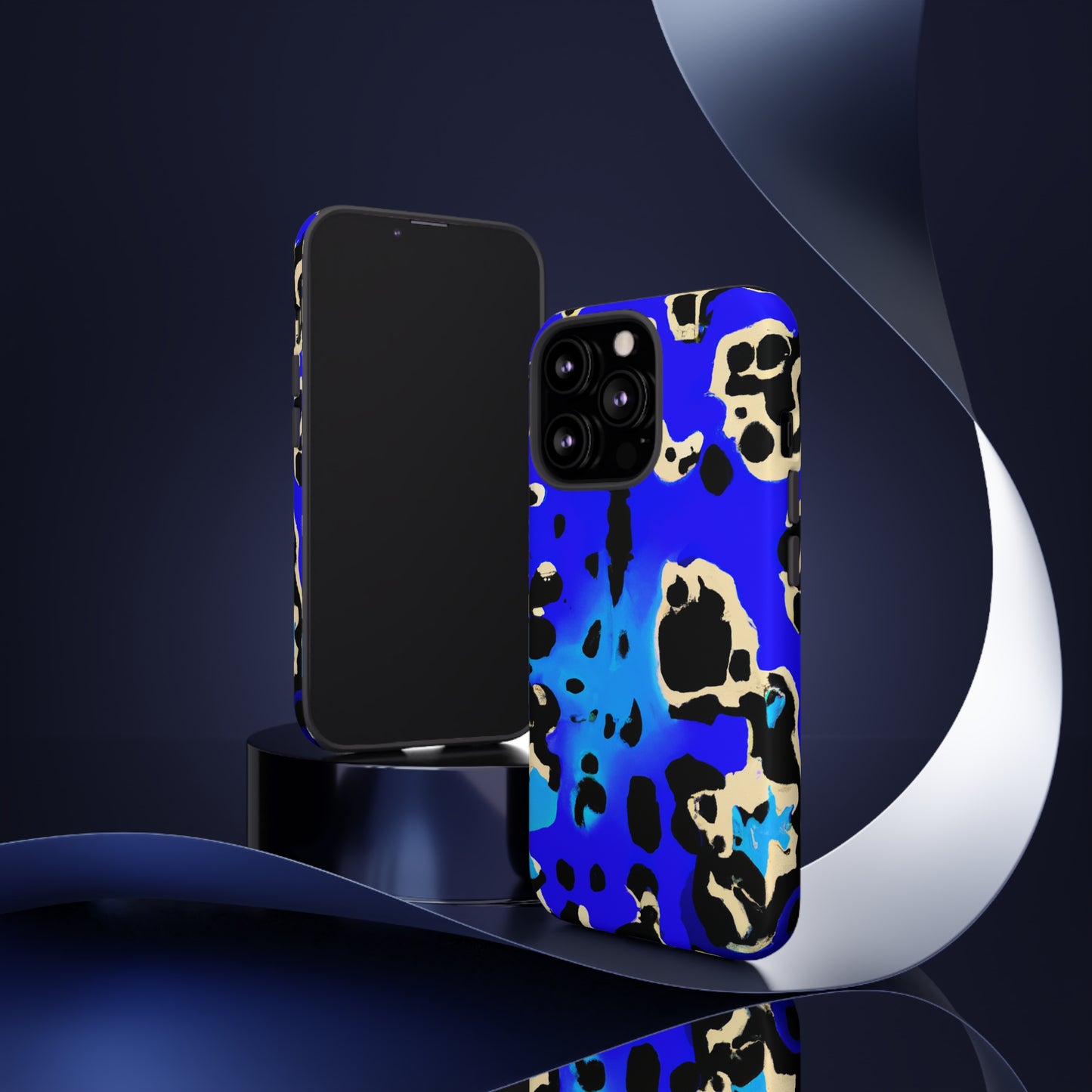 Blue Leopard AI Generated - Cell Phone Case