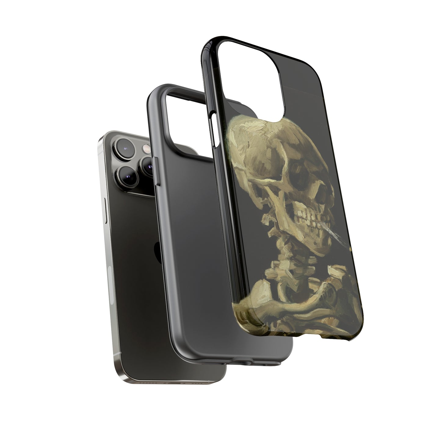 Skull of a Skeleton with a Burning Cigarette by Vincent Van Gogh - Cell Phone Case