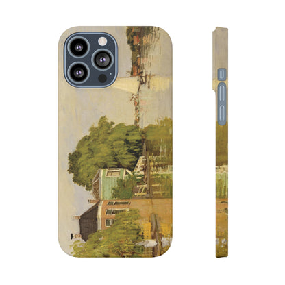Houses on the Achterzaan by Claude Monet- Slim Cell Phone Cases