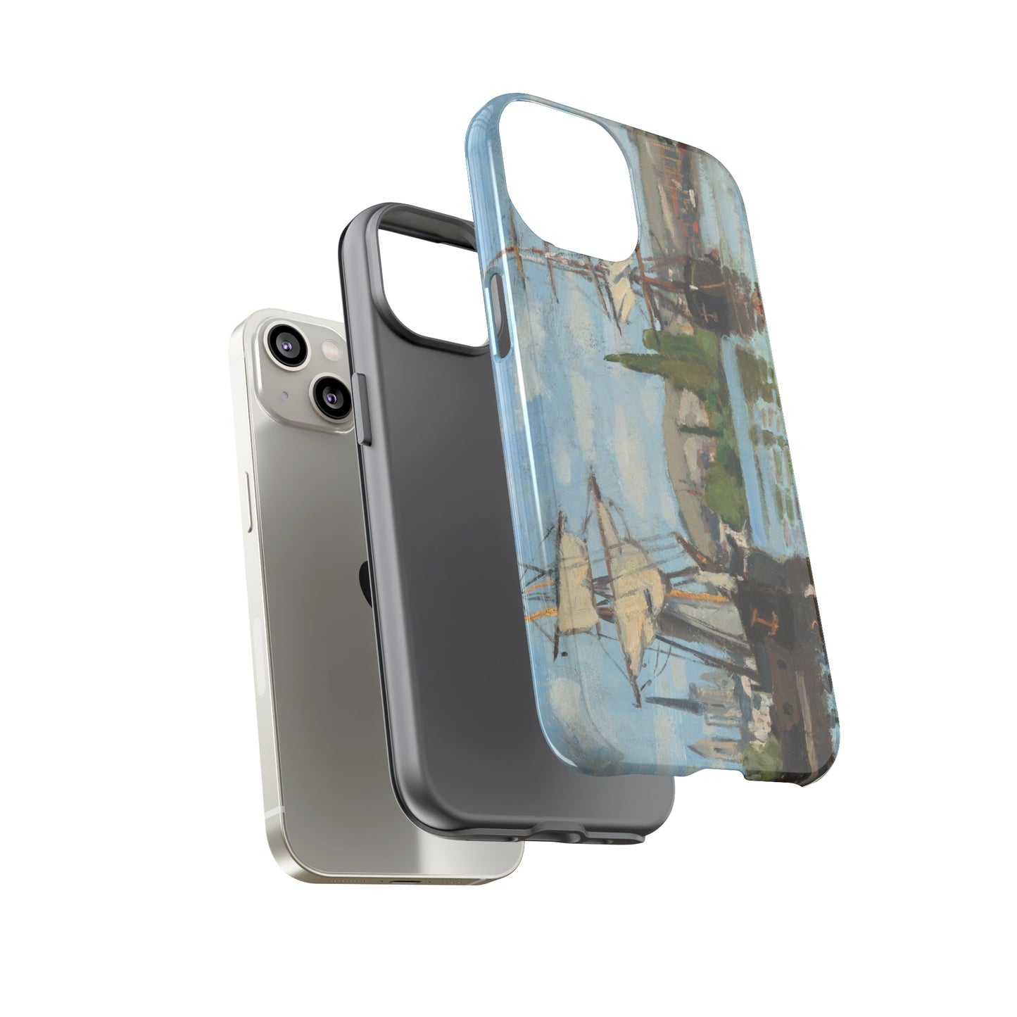 Ships Riding on the Seine at Rouen by Claude Monet - Cell Phone Case