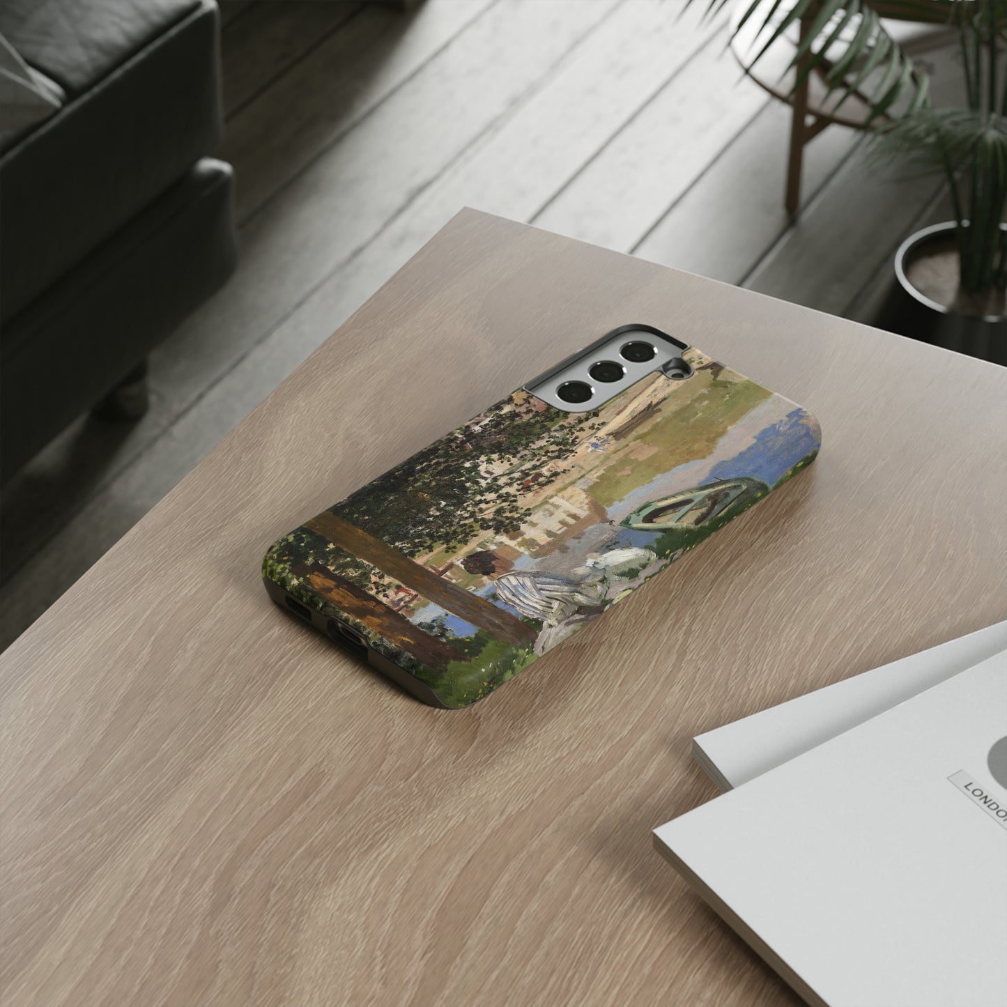 On the Bank of the Seine by Claude Monet - Cell Phone Case