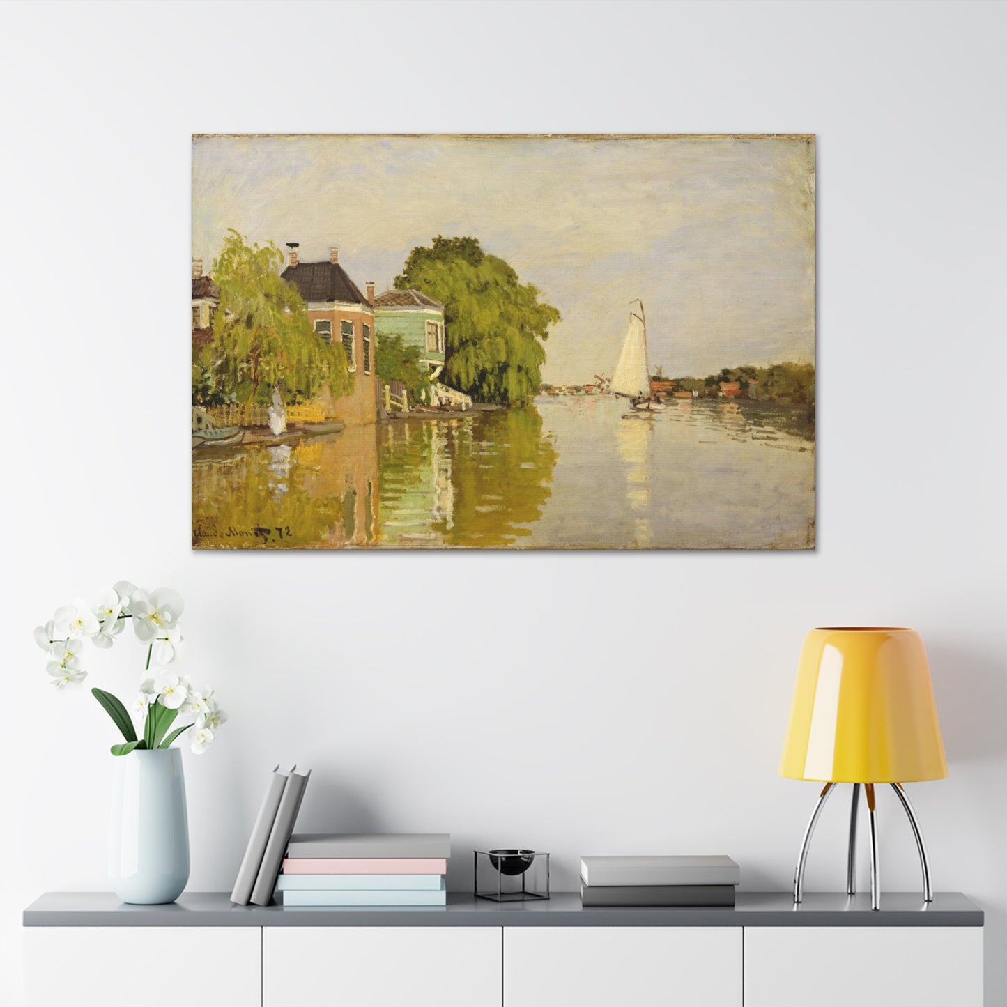 Houses on the Achterzaan by Claude Monet - Canvas Print