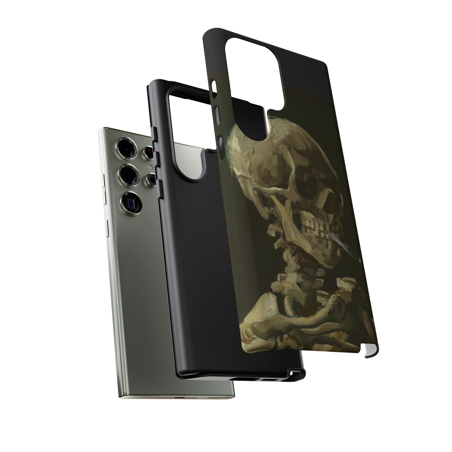 Skull of a Skeleton with a Burning Cigarette by Vincent Van Gogh - Cell Phone Case