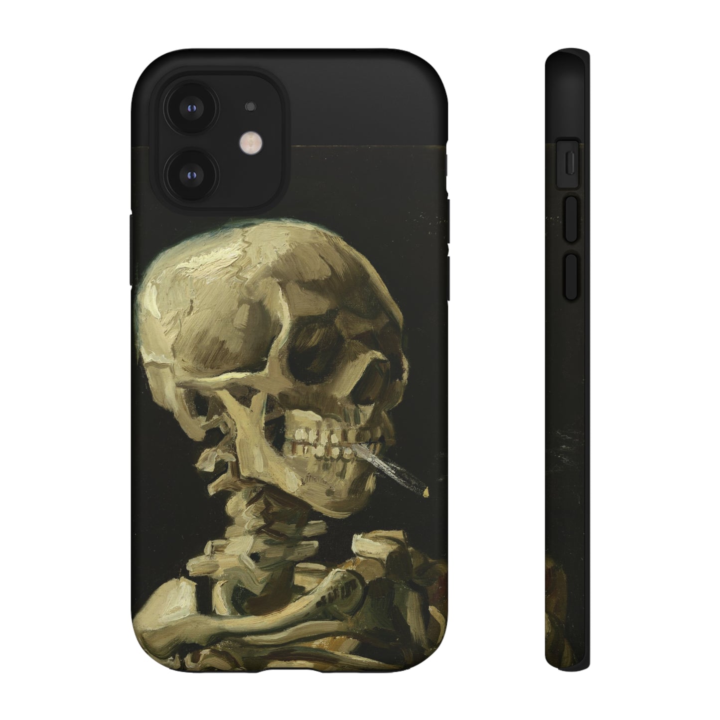 Skull of a Skeleton with a Burning Cigarette by Vincent Van Gogh - Cell Phone Case