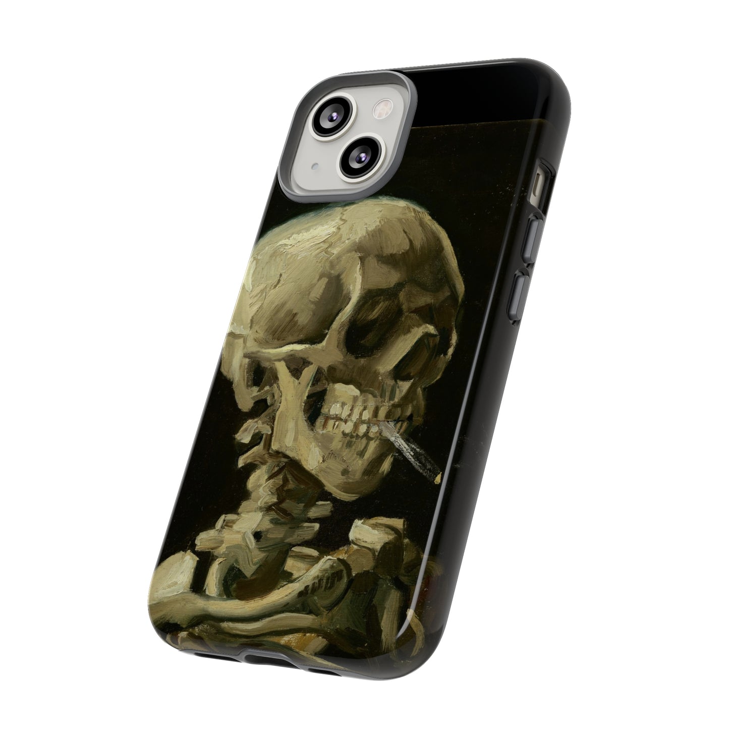 Skull of a Skeleton with a Burning Cigarette by Vincent Van Gogh - Cell Phone Case
