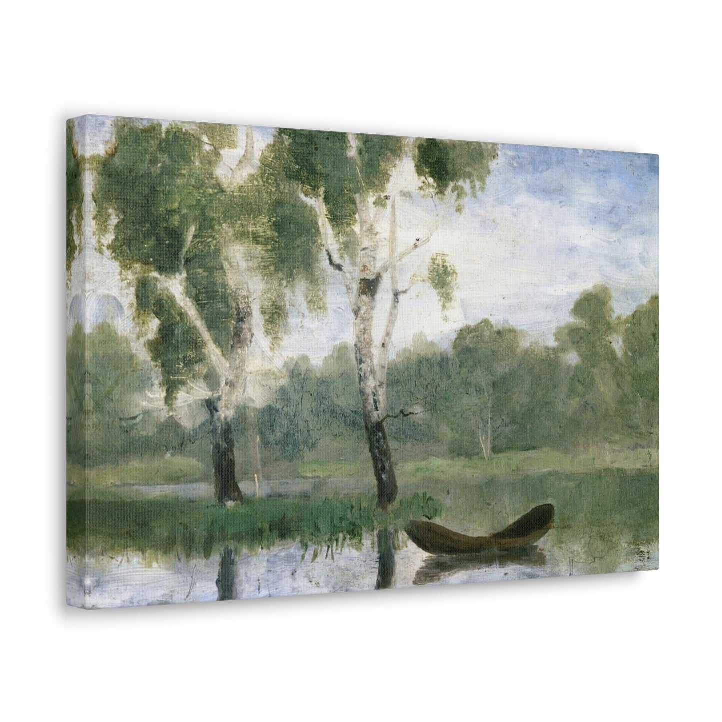 Small Lake With Boat by Edvard Munch - Canvas Print