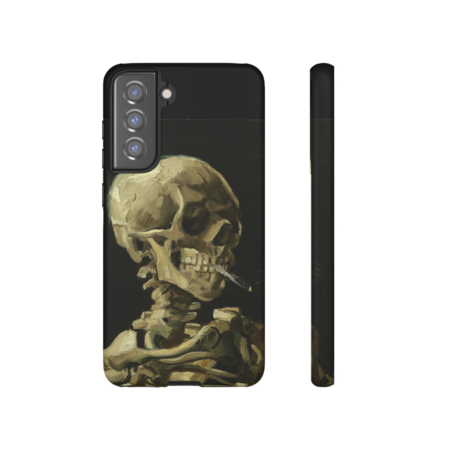 Skull of a Skeleton with a Burning Cigarette by Vincent Van Gogh - Cell Phone Case