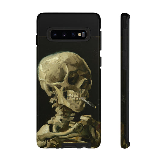 Skull of a Skeleton with a Burning Cigarette by Vincent Van Gogh - Cell Phone Case
