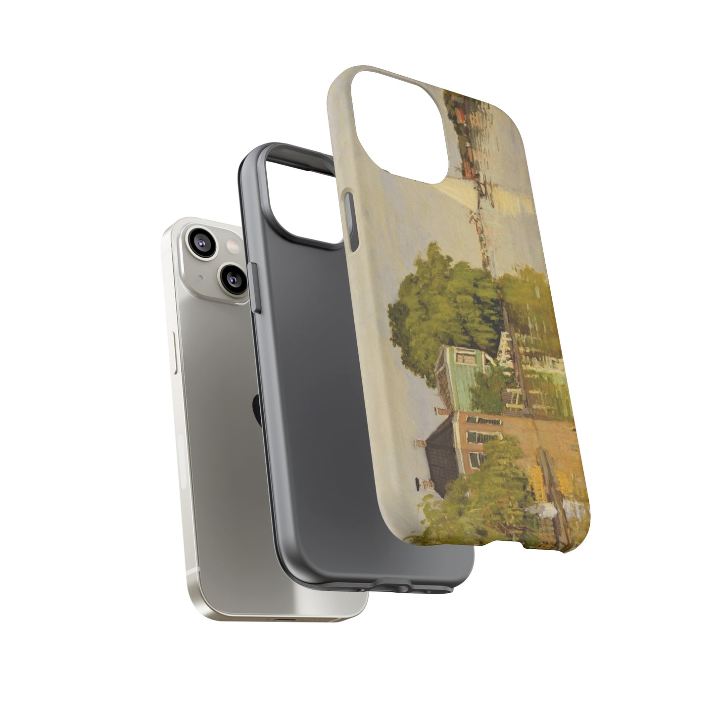 Houses on the Achterzaan by Claude Monet - Cell Phone Case