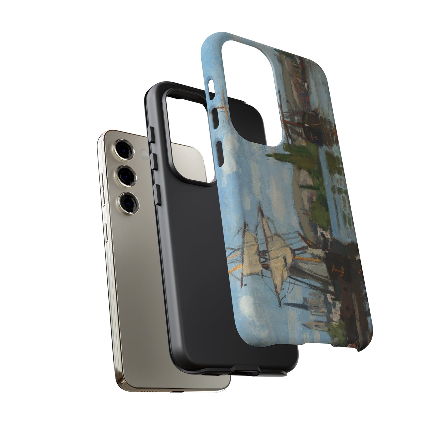 Ships Riding on the Seine at Rouen by Claude Monet - Cell Phone Case