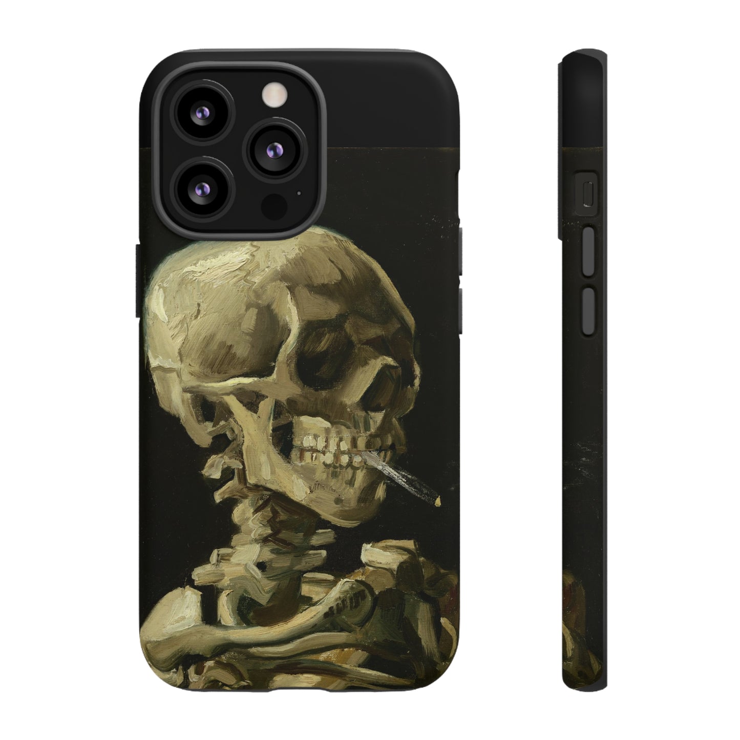 Skull of a Skeleton with a Burning Cigarette by Vincent Van Gogh - Cell Phone Case
