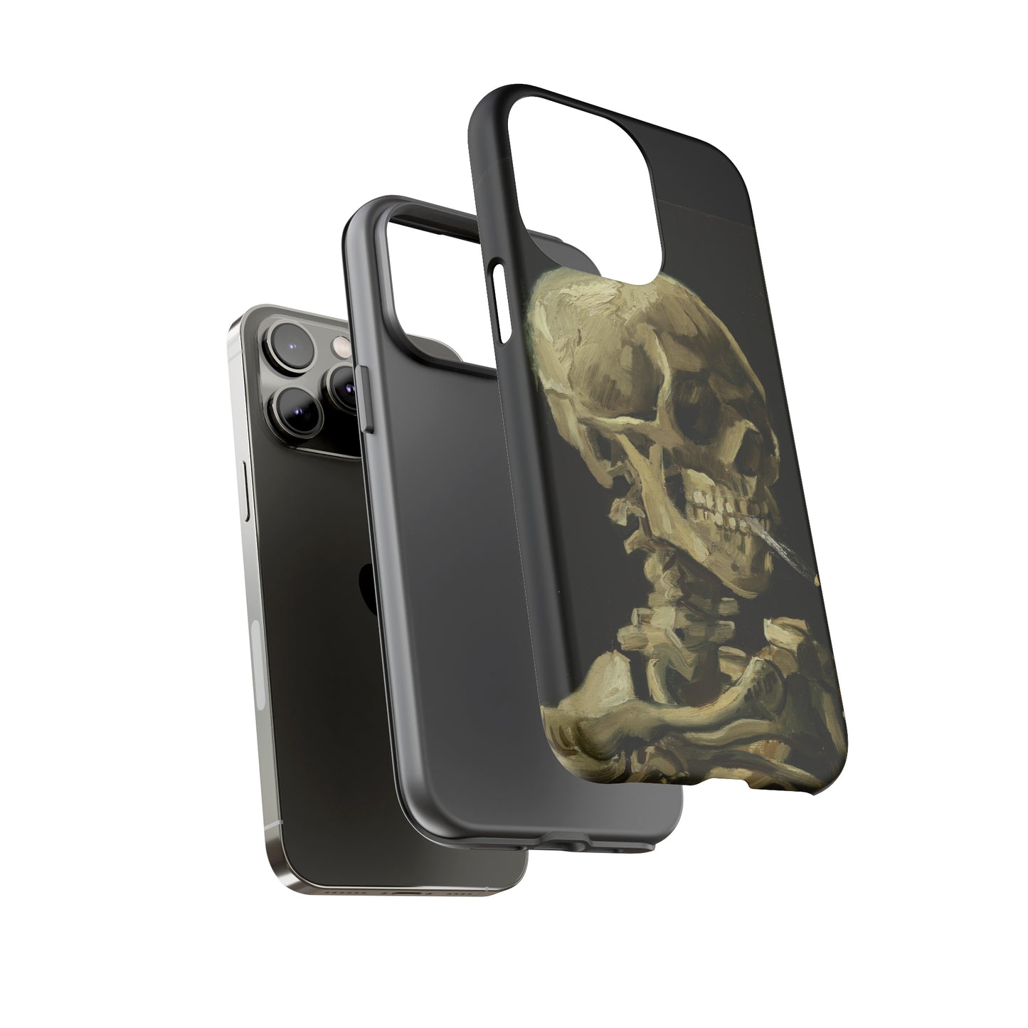 Skull of a Skeleton with a Burning Cigarette by Vincent Van Gogh - Cell Phone Case