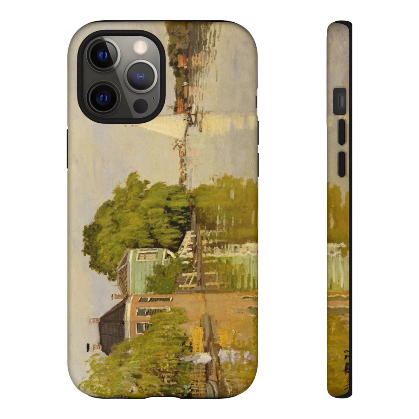 Houses on the Achterzaan by Claude Monet - Cell Phone Case