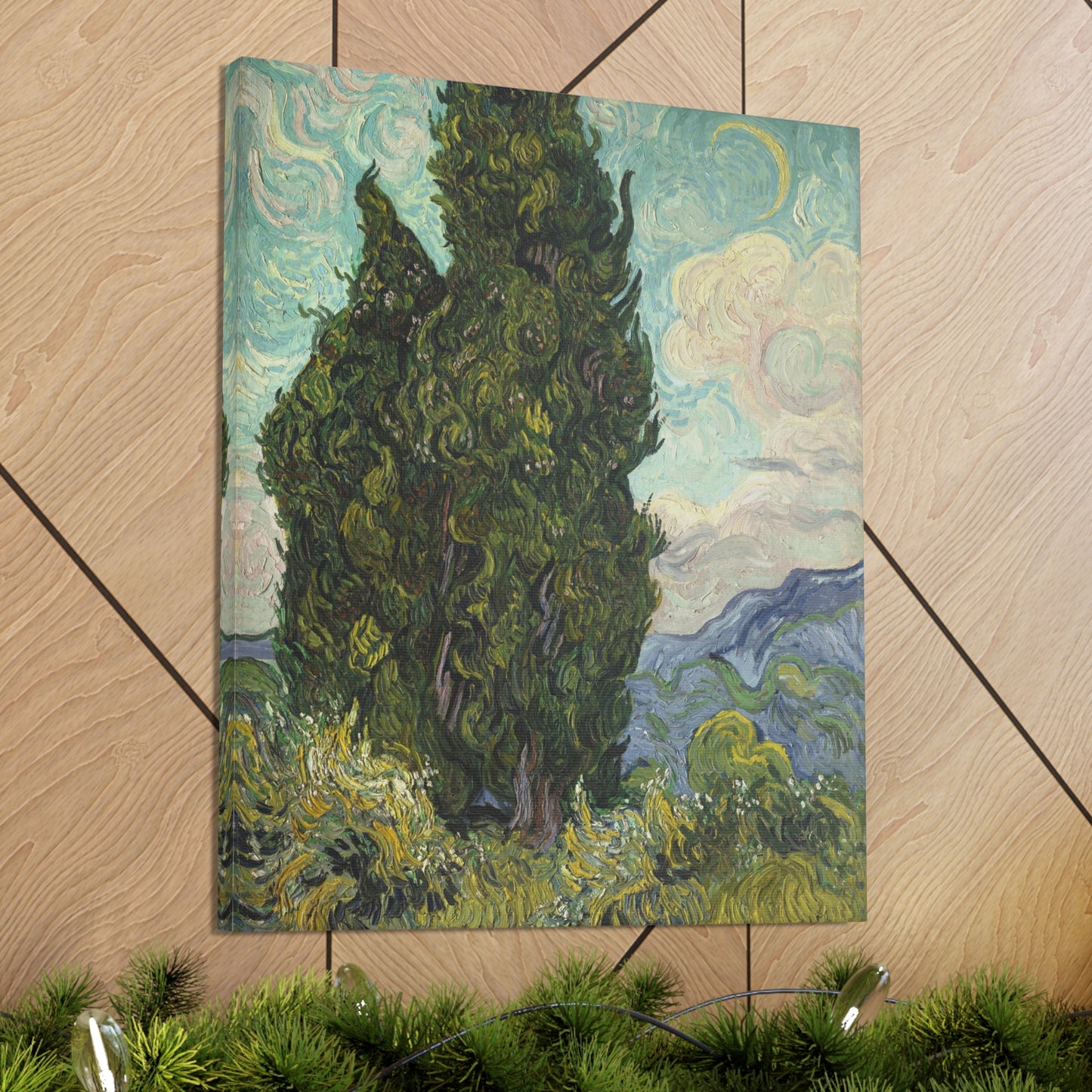 Cypresses by Vincent Van Gogh - Canvas Print
