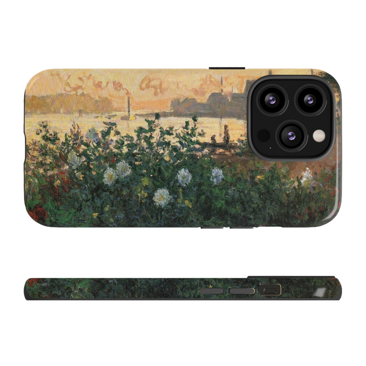 Flowered Riverbank, Argenteuil by Claude Monet - Cell Phone Case