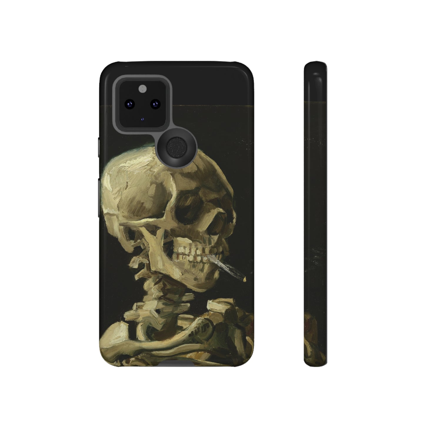 Skull of a Skeleton with a Burning Cigarette by Vincent Van Gogh - Cell Phone Case
