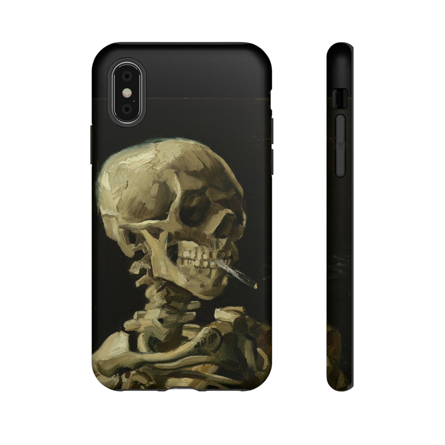 Skull of a Skeleton with a Burning Cigarette by Vincent Van Gogh - Cell Phone Case
