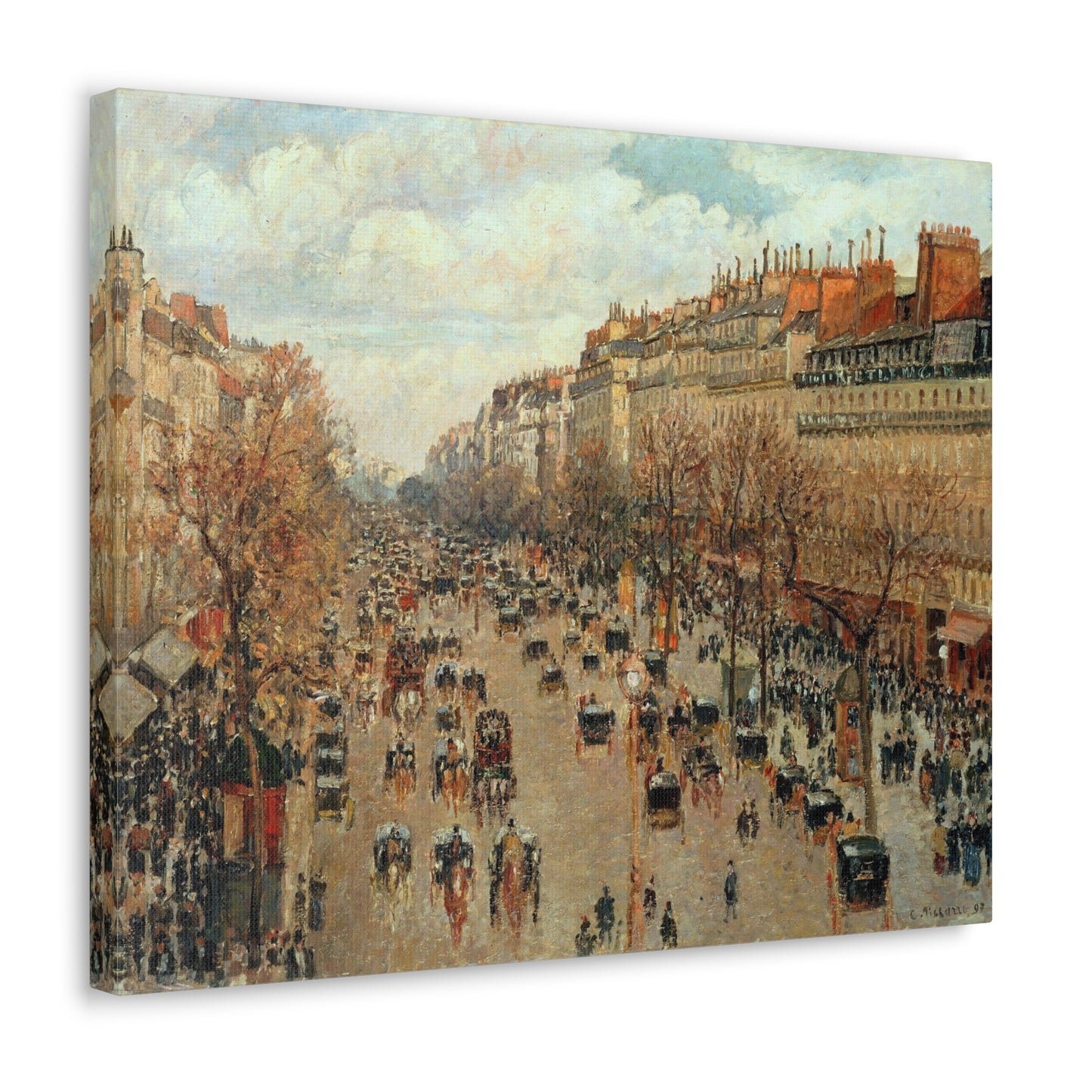 Boulevard Montmartre by Camille Pissarro - Canvas Print